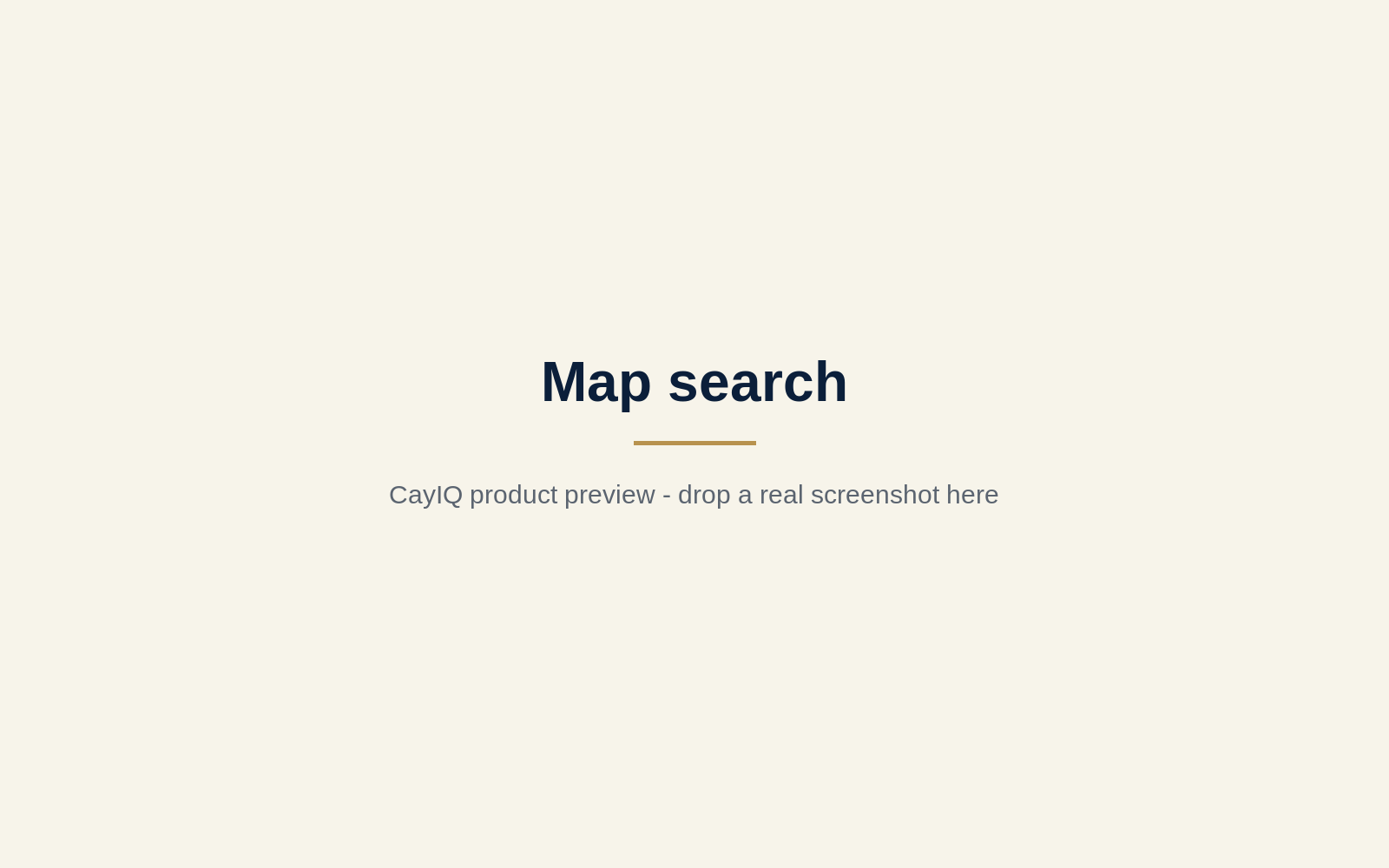 Map search - CayIQ product screenshot